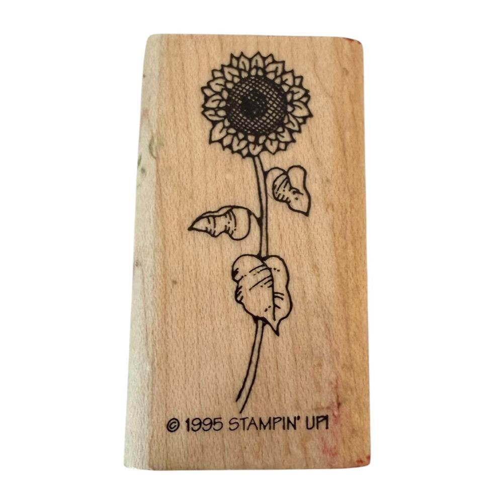 Stampin up! Single Sunflower Floral Flower Crafting Card Making Rubber Stamp